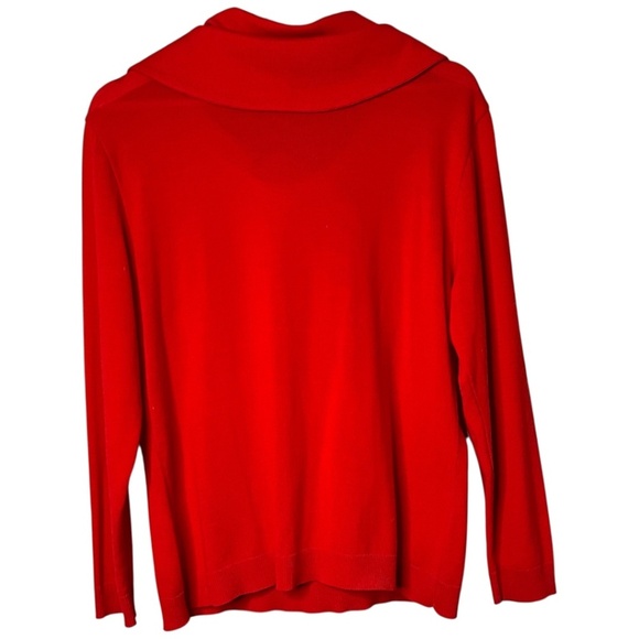 MONDI 100% Merino Wool Red Long Sleeve Sweater Tie Neckline MADE IN W. GERMANY - Picture 4 of 11